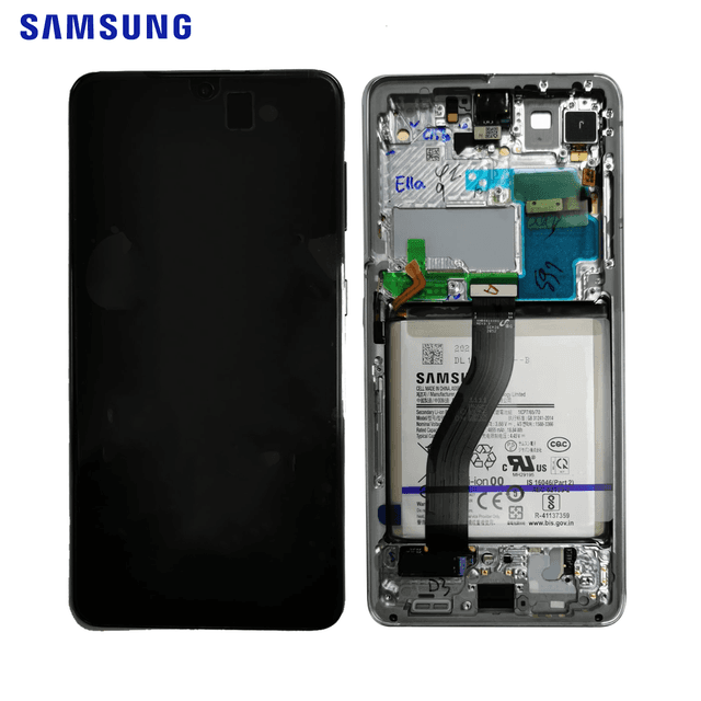 Bloc Écran Complet avec Châssis et Batterie Original Samsung Galaxy S21 Ultra 5G G998 GH82-24591B Phantom Silver