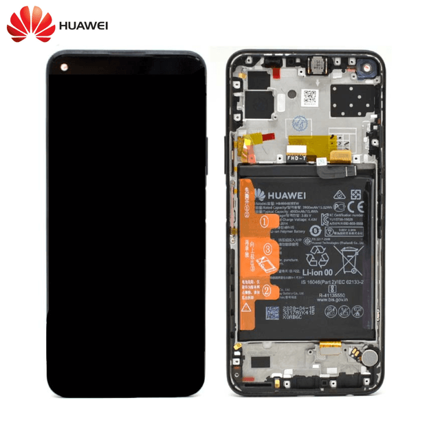 Bloc Écran Complet avec Châssis et Batterie Original Huawei P40 Lite 5G 02353SUN Noir