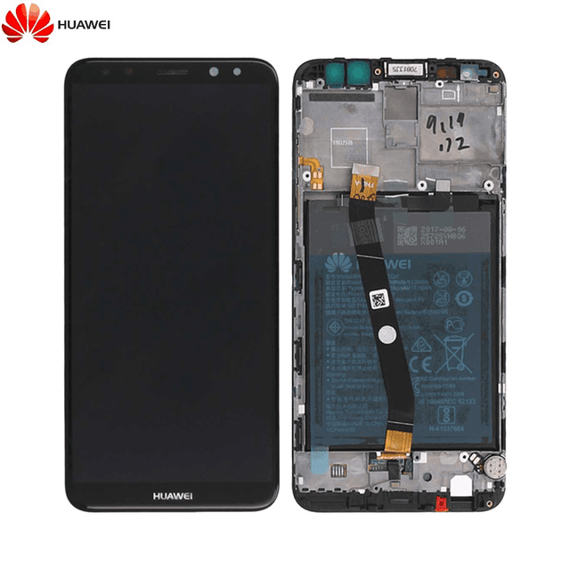 Bloc Écran Complet avec Châssis et Batterie Original Huawei Mate 10 Lite 02351PYX 02351QCY Noir