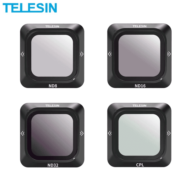 Kit de Filtre Lentille TELESIN OA-FLT-004 pour DJI Action 2 (CPL + ND8 + ND16 + ND32)