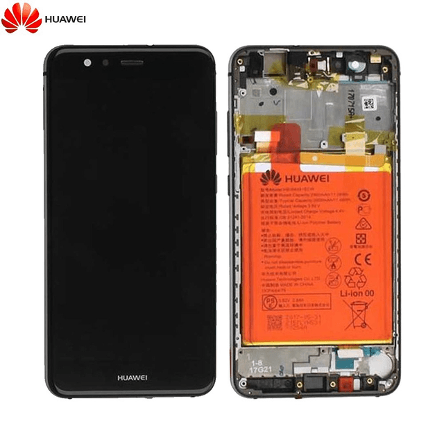Bloc Écran Complet avec Châssis et Batterie Original Huawei P10 Lite 02351FSE Noir