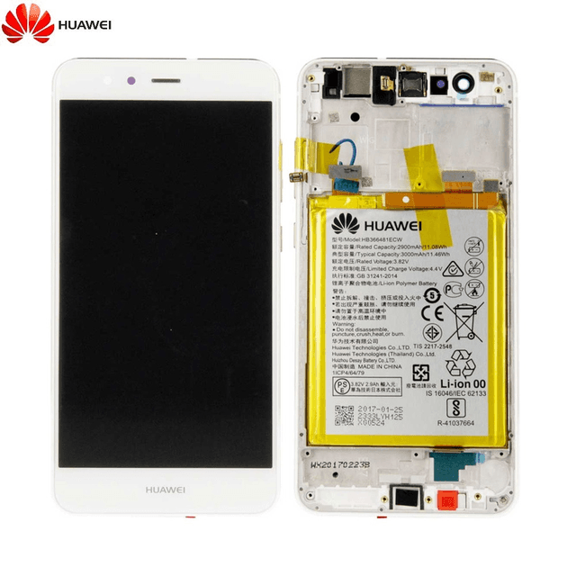Bloc Écran Complet avec Châssis et Batterie Original Huawei P10 Lite 02351FSB 02351FSC Blanc