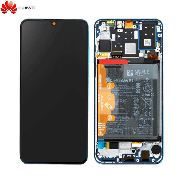 Bloc Écran Complet avec Châssis et Batterie Original Huawei P30 Lite 02352RQA Bleu Paon