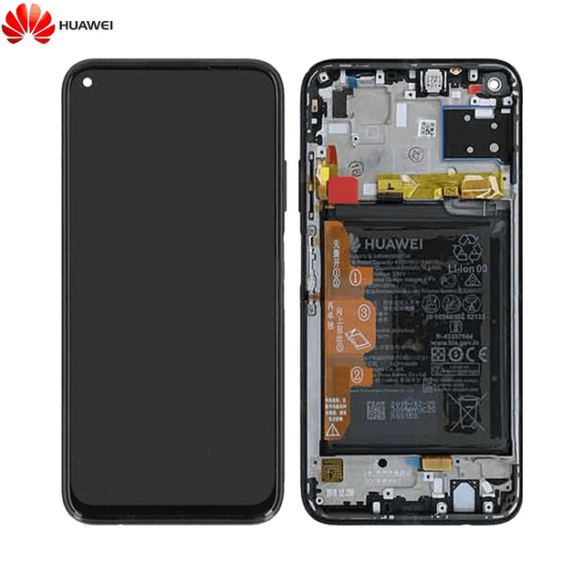 Bloc Écran Complet avec Châssis et Batterie Original Huawei P40 Lite 02353KFU Noir Carbone