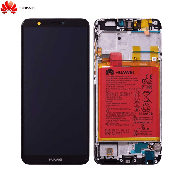 Bloc Écran Complet avec Châssis et Batterie Original Huawei P Smart 02351SVJ Noir
