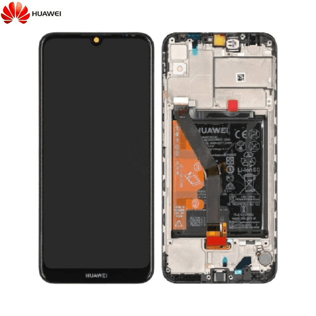 Bloc Écran Complet avec Châssis et Batterie Original Huawei Y6 2019 02352LVM Noir