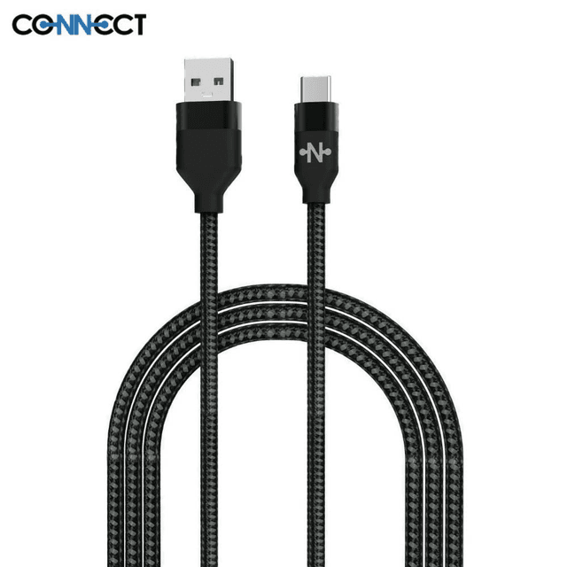 Câble Data USB vers Type-C CONNECT MC-CCN4 Nylon Tressé 15W (1m) Noir
