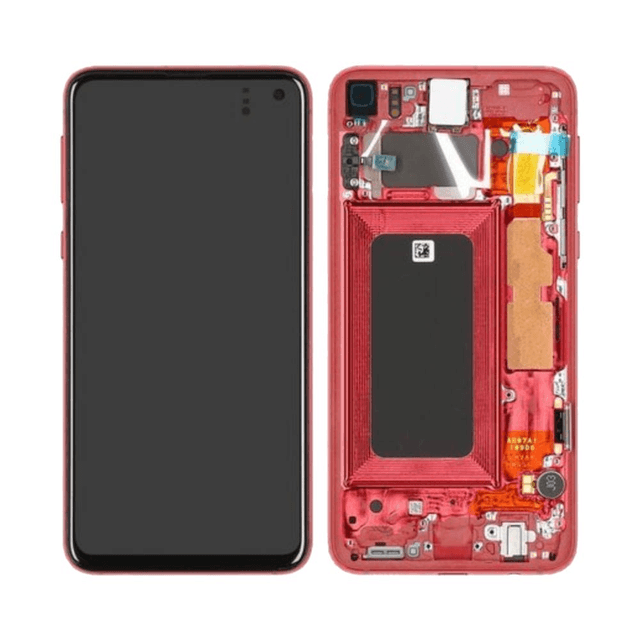 Ecran Tactile Original Refurb avec Châssis (PIEC) Samsung Galaxy S10e G970 Rouge