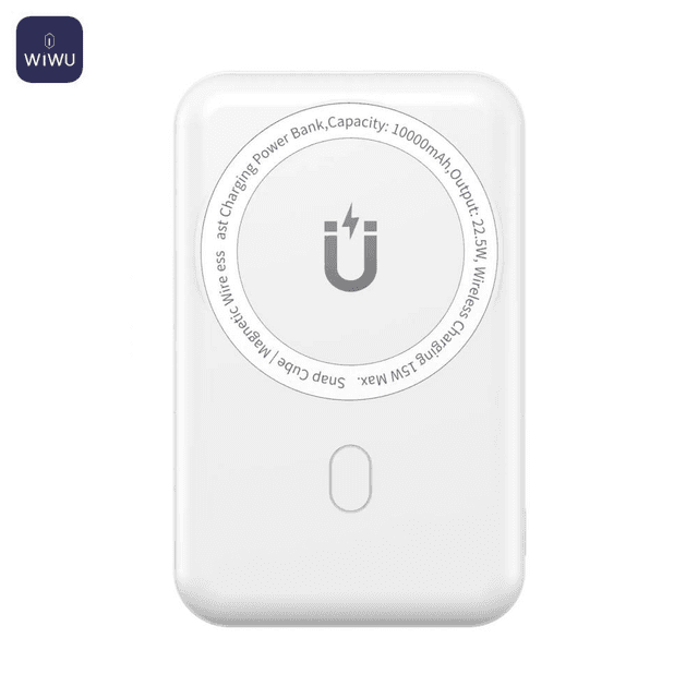 Batterie Externe Power Bank sans Fil Magnétique Wiwu SC1000 Snap Cube 10000mAh 22.5W (avec Câble USB vers Type-C) Blanc