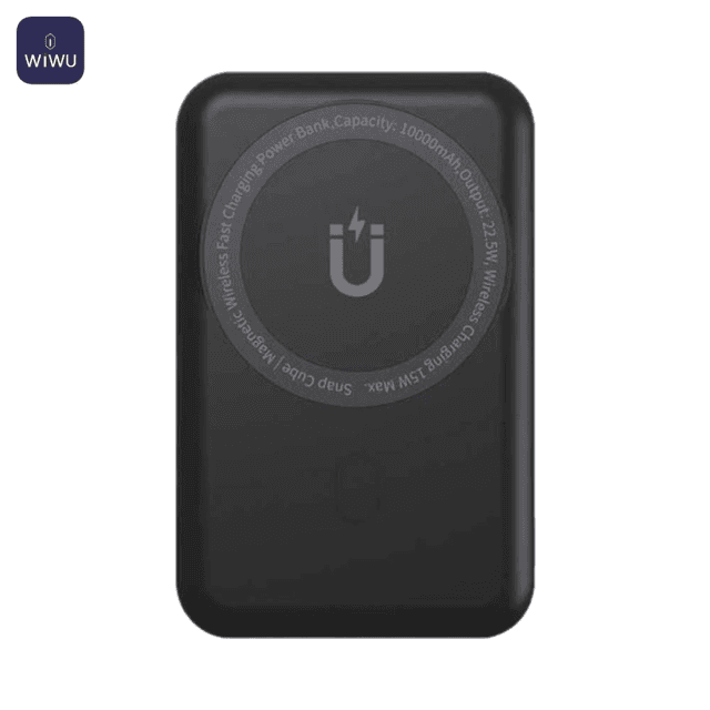 Batterie Externe Power Bank sans Fil Magnétique Wiwu Snap Cube 10000mAh 22.5W (avec Câble USB vers Type-C) SC1000 Noir