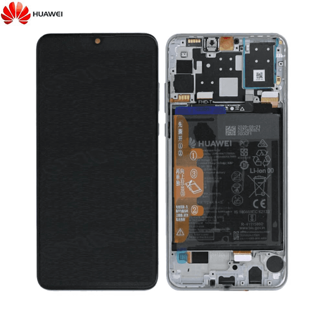 Bloc Écran Complet avec Châssis et Batterie Original Huawei P30 Lite New Edition 02353FQB Blanc