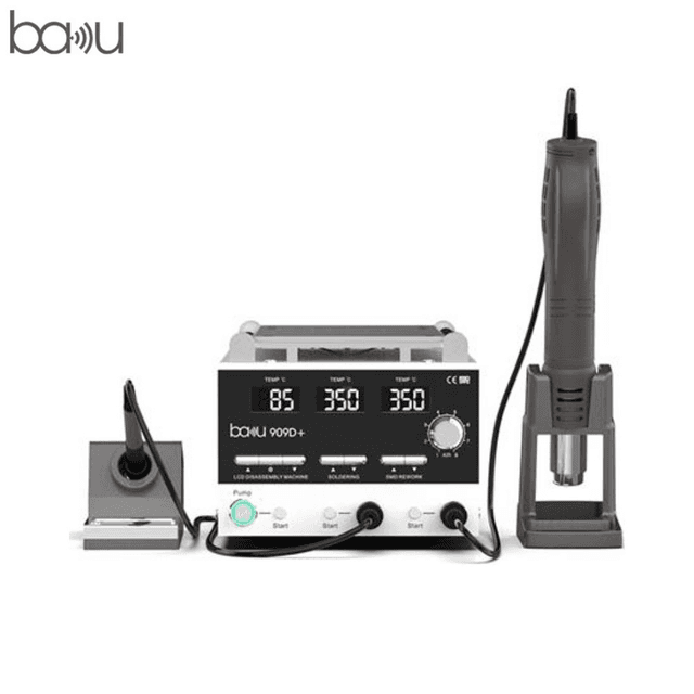Station de Soudage 2 en 1 Fer + Air Chaud Baku BA-909D+ (avec Séparatation d'Écran 9") 750W