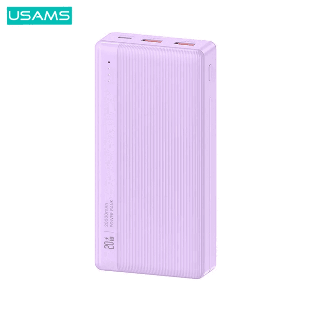 Batterie Externe Power Bank Usams US-CD204 PB71 20000mAh PD 20W QC3.0 Violet