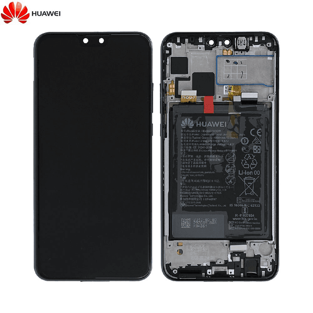 Bloc Écran Complet avec Châssis et Batterie Original Huawei Y9 2019 02352EQC Noir
