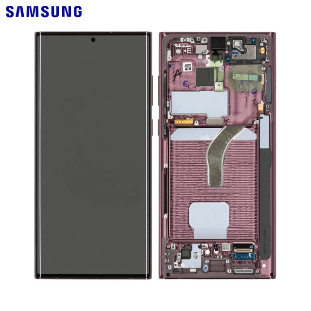 Ecran Tactile Original Samsung Galaxy S22 Ultra S908 GH82-27488B GH82-27489B Bordeaux