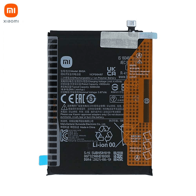 Batterie Original Xiaomi Redmi Note 10 5G/Poco M3 Pro 5G 460200006L5Z 460200008SLM BN5A