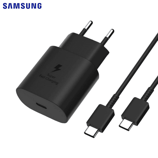 Chargeur Secteur Type-C Samsung EP-TA800B + DA705BBE 25W 3A avec Cable Type-C GP-PTU021SOABQ Bulk Noir