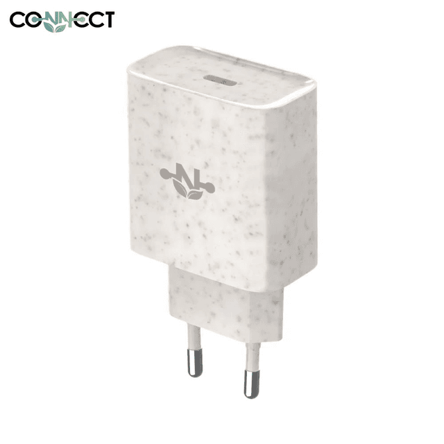 Chargeur Secteur Type-C CONNECT MC-C20WB Eco-Friendly 20W Beige