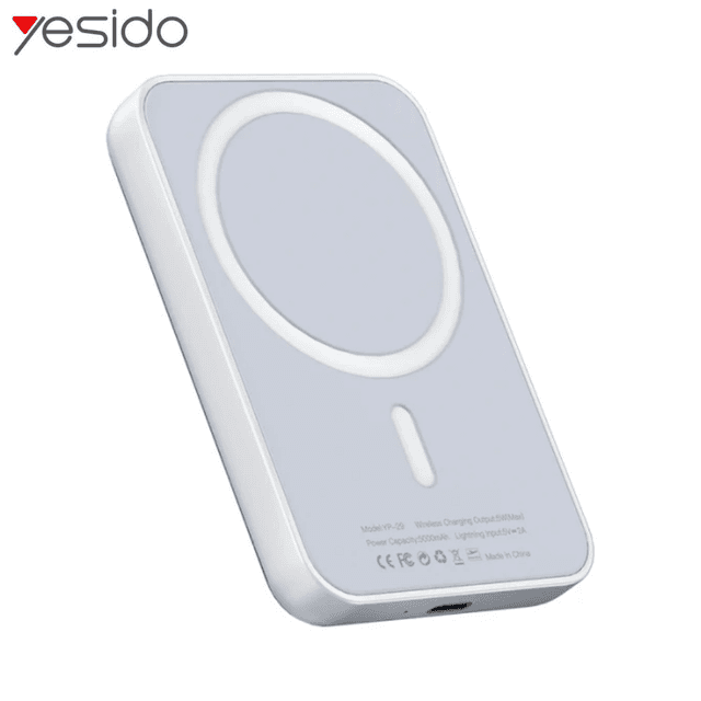 Batterie Externe Power Bank sans Fil Magnétique Yesido YP29 5000mAh 5W Blanc