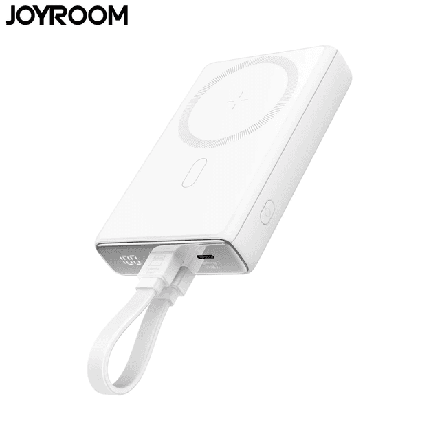 Batterie Externe Power Bank sans Fil Magnétique JOYROOM JR-PBM01 10000mAh 20W (avec Câble Lightning vers Type-C) Blanc