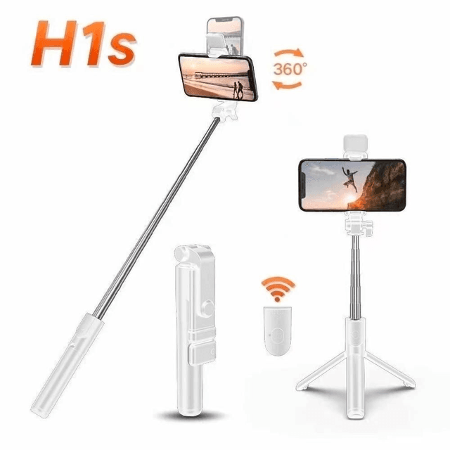 Trépied pour Smartphone Bluetooth 360° avec Lumière (1m) Blanc