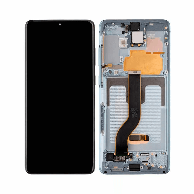 Ecran Tactile Soft Oled avec Châssis Samsung Galaxy S20 Plus 5G G986/Galaxy S20 Plus G985 Bleu Clair