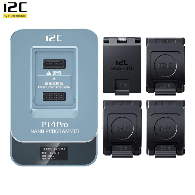 Programmeur i2C P14 Pro (+ modules BGA60, BGA70, BGA110 & BGA315) pour NAND iPhone 4 à 15 Series & iPad
