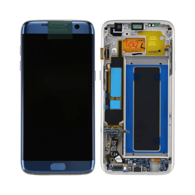 Ecran Tactile Original Refurb avec Châssis (PIEC) Samsung Galaxy S7 Edge G935 Bleu