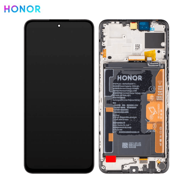 Bloc Écran Complet avec Châssis et Batterie Original Honor X7b/90 Smart 0235AHDQ 0235AHDT 0235ALUC Noir Minuit