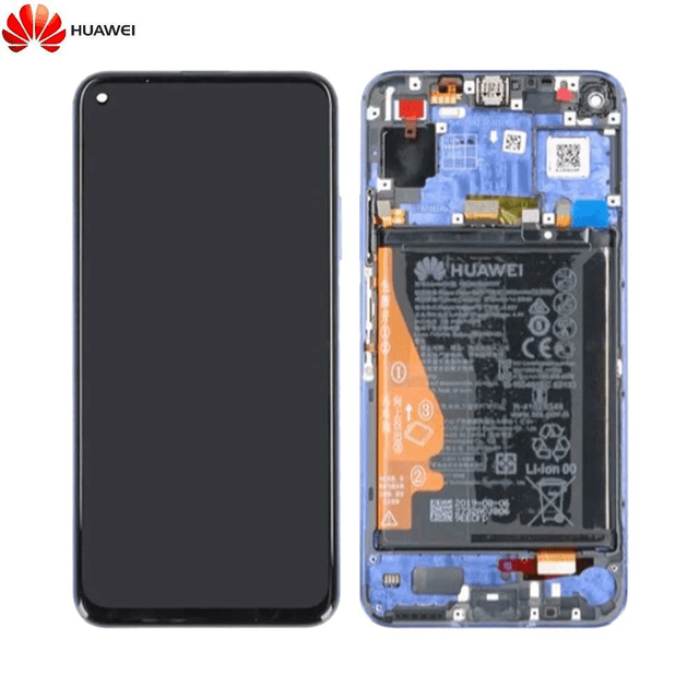 Bloc Écran Complet avec Châssis et Batterie Original Huawei Nova 5T Honor 20 02352SMQ 02352TNQ Bleu