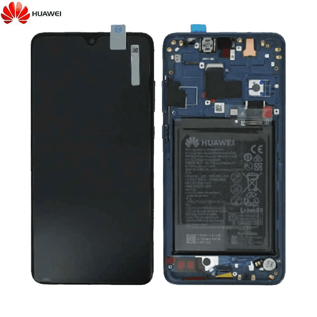 Bloc Écran Complet avec Châssis et Batterie Original Huawei Mate 20 02352FQM 02352FQW Bleu
