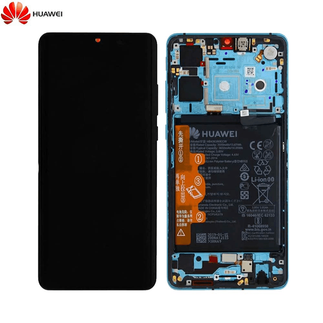 Bloc Écran Complet avec Châssis et Batterie Original Huawei P30 02352NLN 02354HNJ 02354HRH Aurora Blue