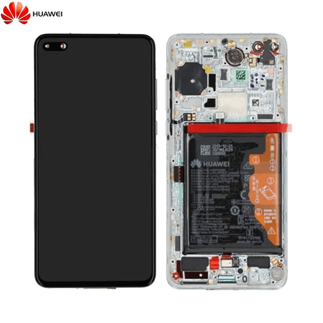 Bloc Écran Complet avec Châssis et Batterie Original Huawei P40 02353MFW Argent