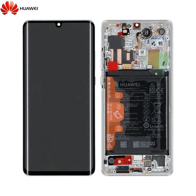 Bloc Écran Complet avec Châssis et Batterie Original Huawei P30 Pro/P30 Pro New Edition 02353SBC Argent Givre