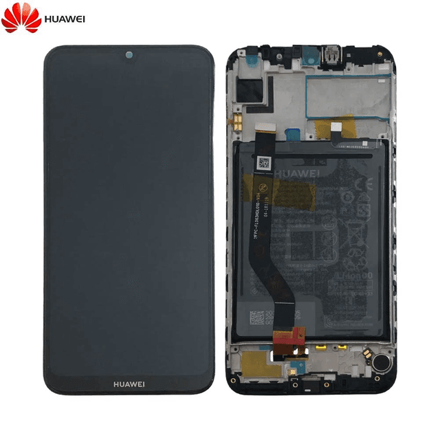 Bloc Écran Complet avec Châssis et Batterie Original Huawei Y7 2019 02352KCV Noir