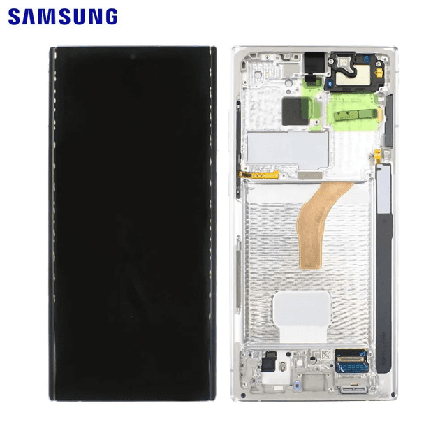 Ecran Tactile Original Samsung Galaxy S22 Ultra S908 GH82-27488C GH82-27489C Blanc