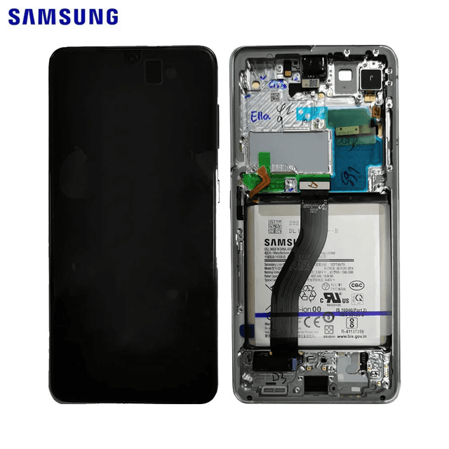 Bloc Écran Complet avec Châssis et Batterie Original Samsung Galaxy S21 Ultra 5G G998 GH82-24591A GH82-24925A Phantom Black