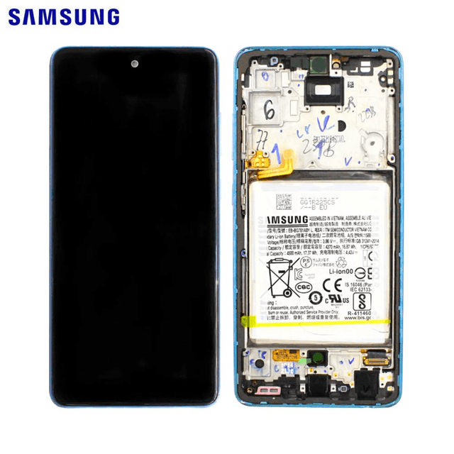 Bloc Écran Complet avec Châssis et Batterie Original Samsung Galaxy A52 5G A526/Galaxy A52 4G A525 GH82­-25229B GH82-25230B Awesome Blue