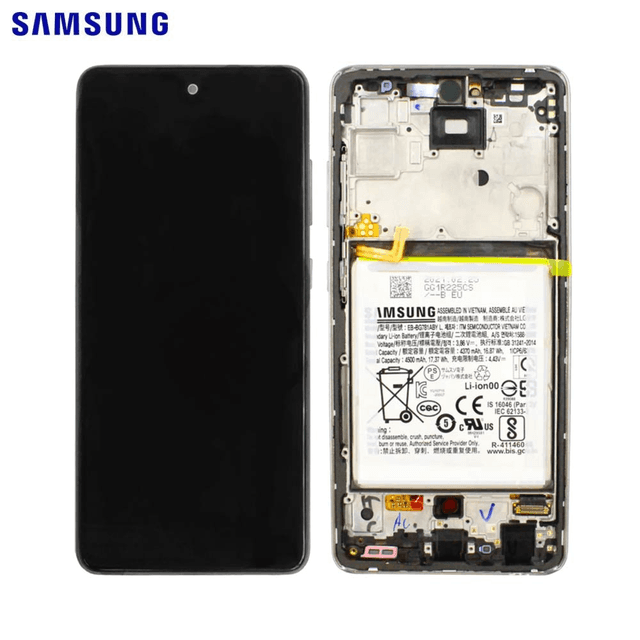 Bloc Écran Complet avec Châssis et Batterie Original Samsung Galaxy A52 5G A526/Galaxy A52 4G A525 GH82-25229D GH82-25230D Awesome White