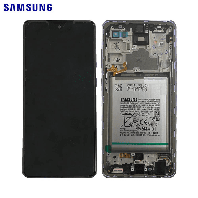 Bloc Écran Complet avec Châssis et Batterie Original Samsung Galaxy A72 4G A725/Galaxy A72 5G A726 GH82-25541C GH82-25542C Awesome Violet