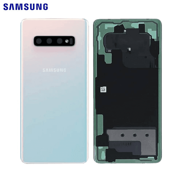 Cache Arrière Original Samsung Galaxy S10 Plus G975 GH82-18867B Blanc Céramique