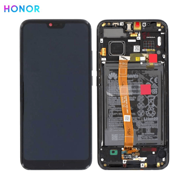 Bloc Écran Complet avec Châssis et Batterie Original Honor 10 02351XBM Noir