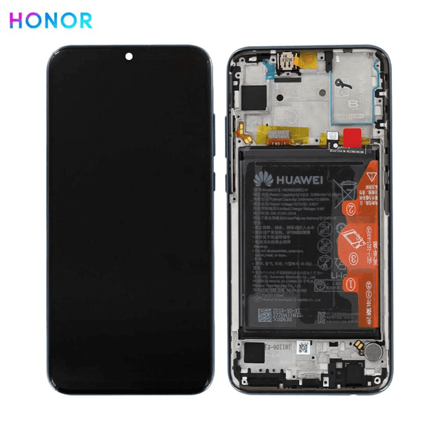 Bloc Écran Complet avec Châssis et Batterie Original Honor 10 Lite 02352GWN Noir