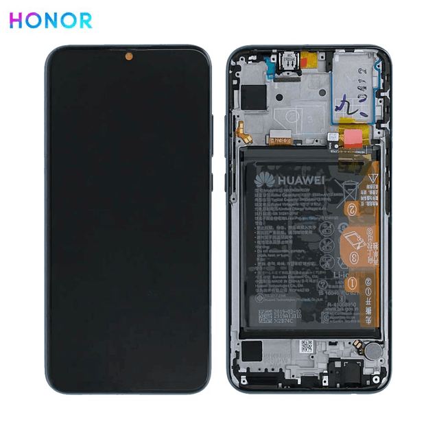 Bloc Écran Complet avec Châssis et Batterie Original Honor 20 Lite 02352QMT Noir