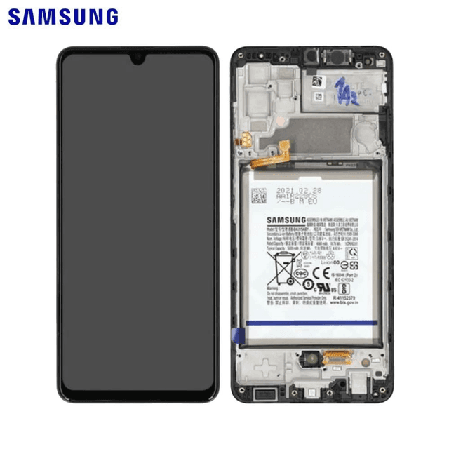 Bloc Écran Complet avec Châssis et Batterie Original Samsung Galaxy A32 4G A325 GH82-25611A GH82-25612A Noir