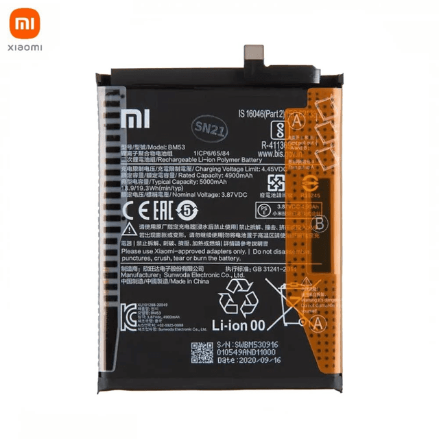 Batterie Original Xiaomi Mi 10T 5G/Mi 10T Pro 5G 46020000355Z BM53
