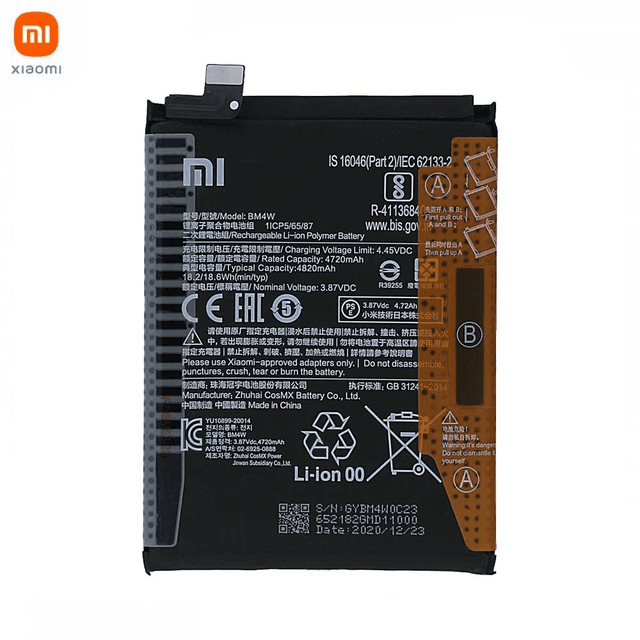 Batterie Original Xiaomi Mi 10T Lite 5G/Redmi Note 9 Pro 5G 460200004N1Y BM4W