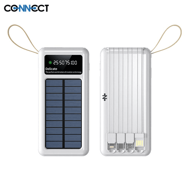 Batterie Externe Power Bank Solaire CONNECT MC-BESB02 20000mAh Blanc