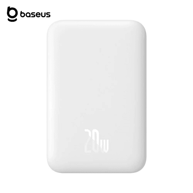 Batterie Externe Power Bank Sans Fil Magnétique Baseus PPCXW06 6000mAh 20W (avec Câble Type-C vers Type-C) PPCX020002 Blanc