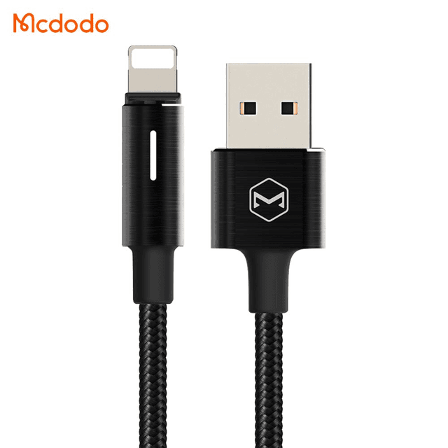 Câble Data USB vers Lightning Mcdodo CA-4600 (Mise Hors Tension Automatique et Indicateur LED) 1.2 m Noir